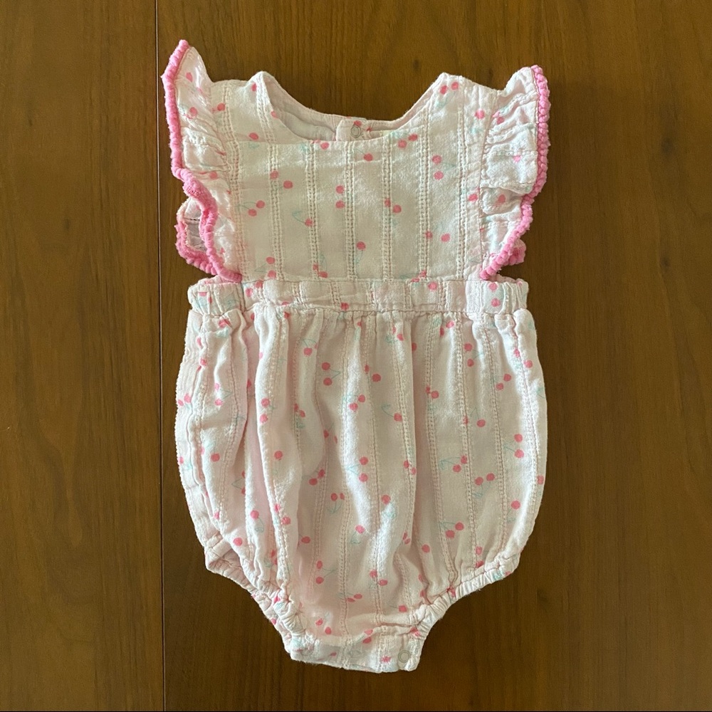 EGG New York pink cherry romper size 3 months